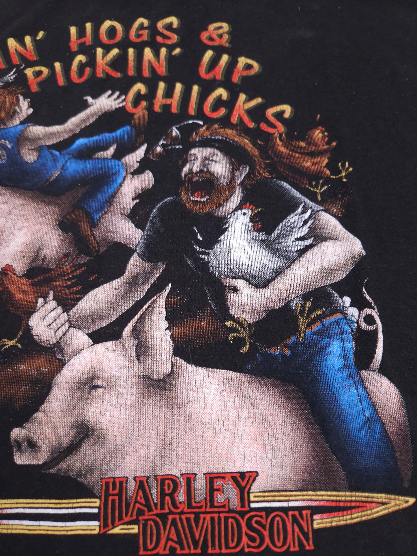 3D Emblem Ridin Hogs And Pickin Up Chicks Harley XL