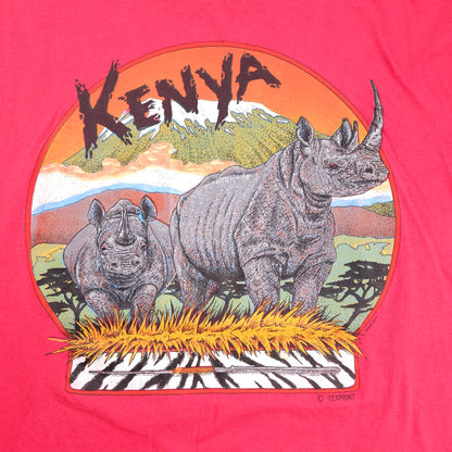 Kenya Safari Rhinoceros 80s Shirt Africa Large