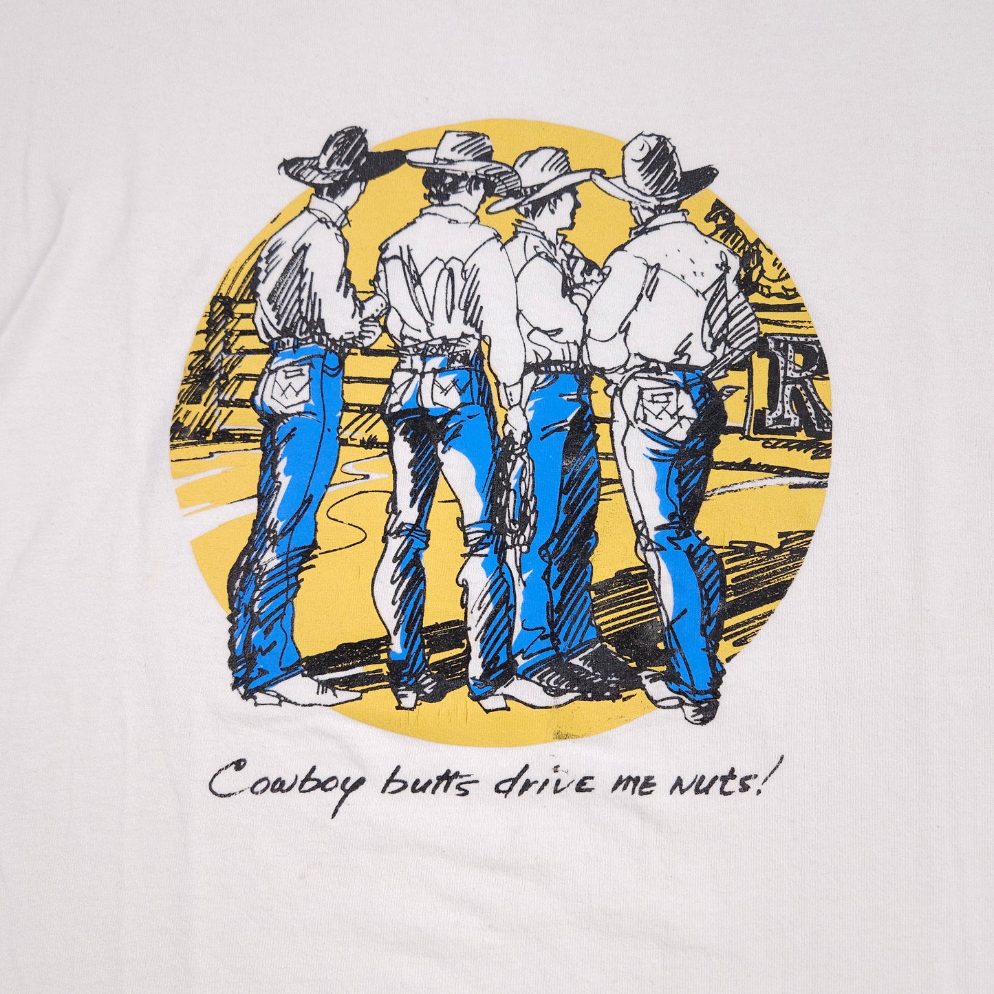 Cowboys Butts Drive Me Nuts Western Vintage Shirt L