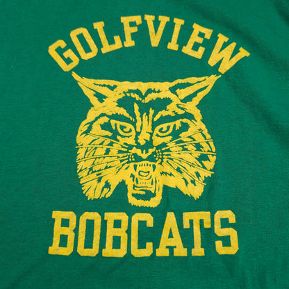 Golfview Bobcats 70s Shirt Velva Sheen Stars L