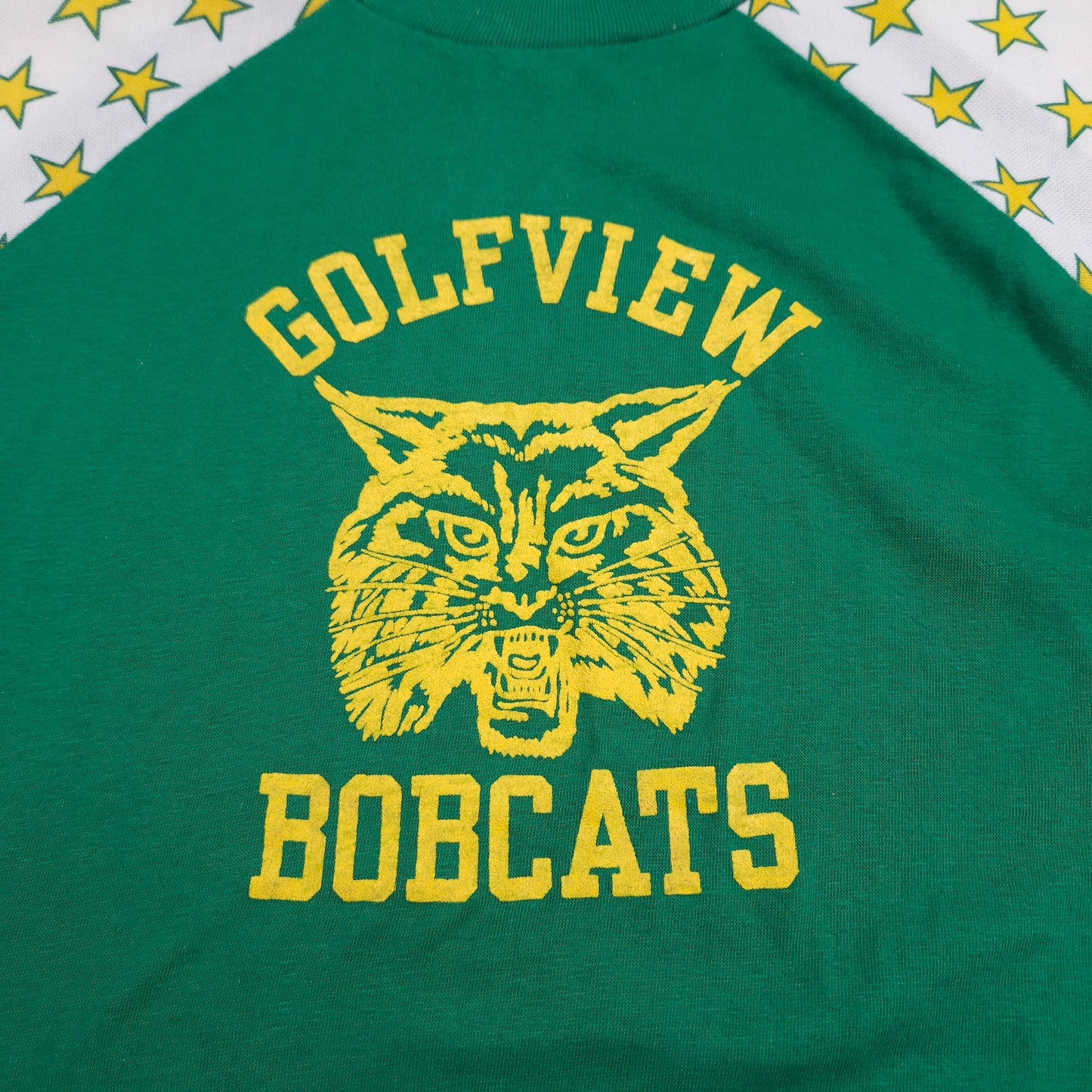 Golfview Bobcats 70s Shirt Velva Sheen Stars L