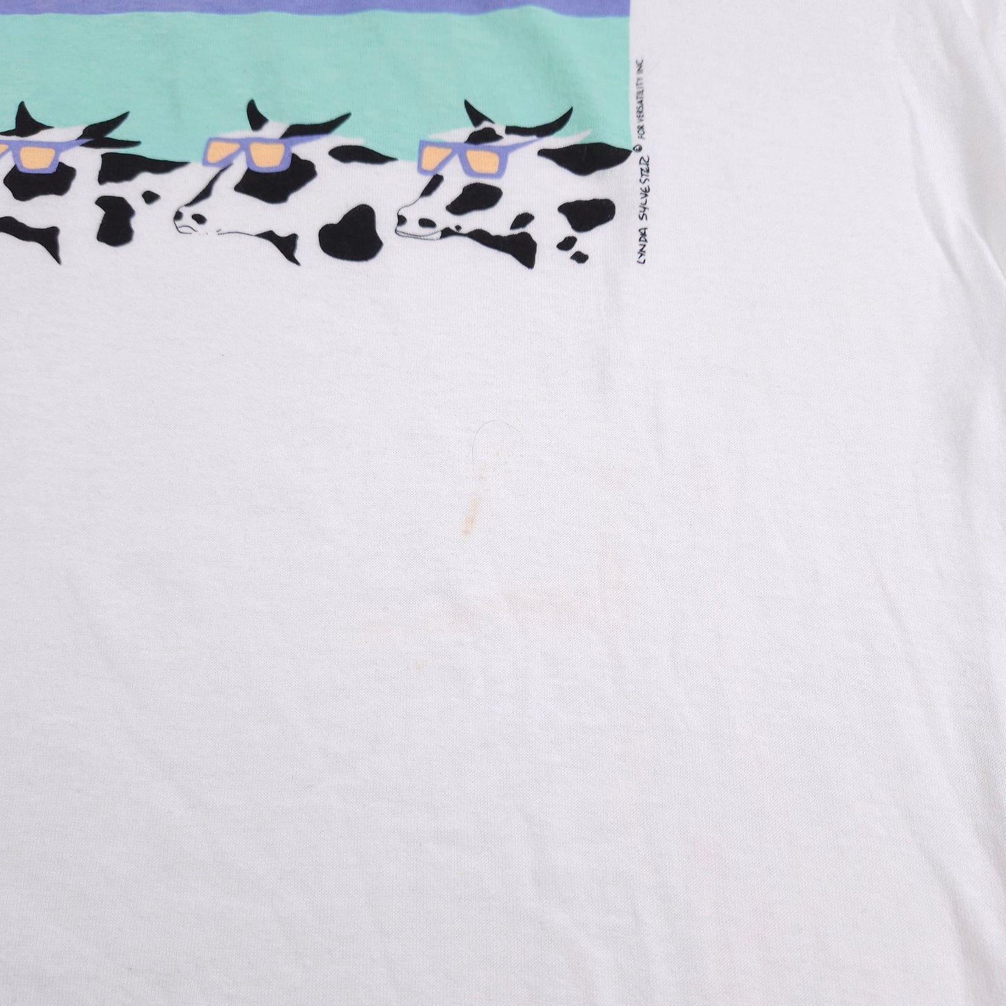 Cows with Glasses 80s Art Tee Sunset L