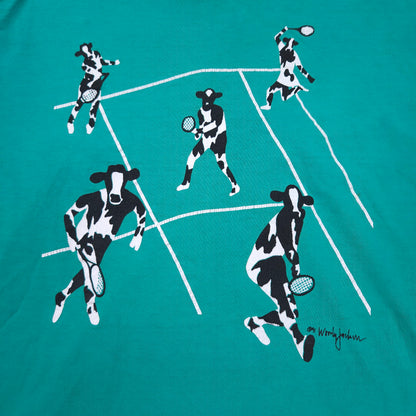 Sun Faded WOODY JACKSON Cows Playing Tennis L