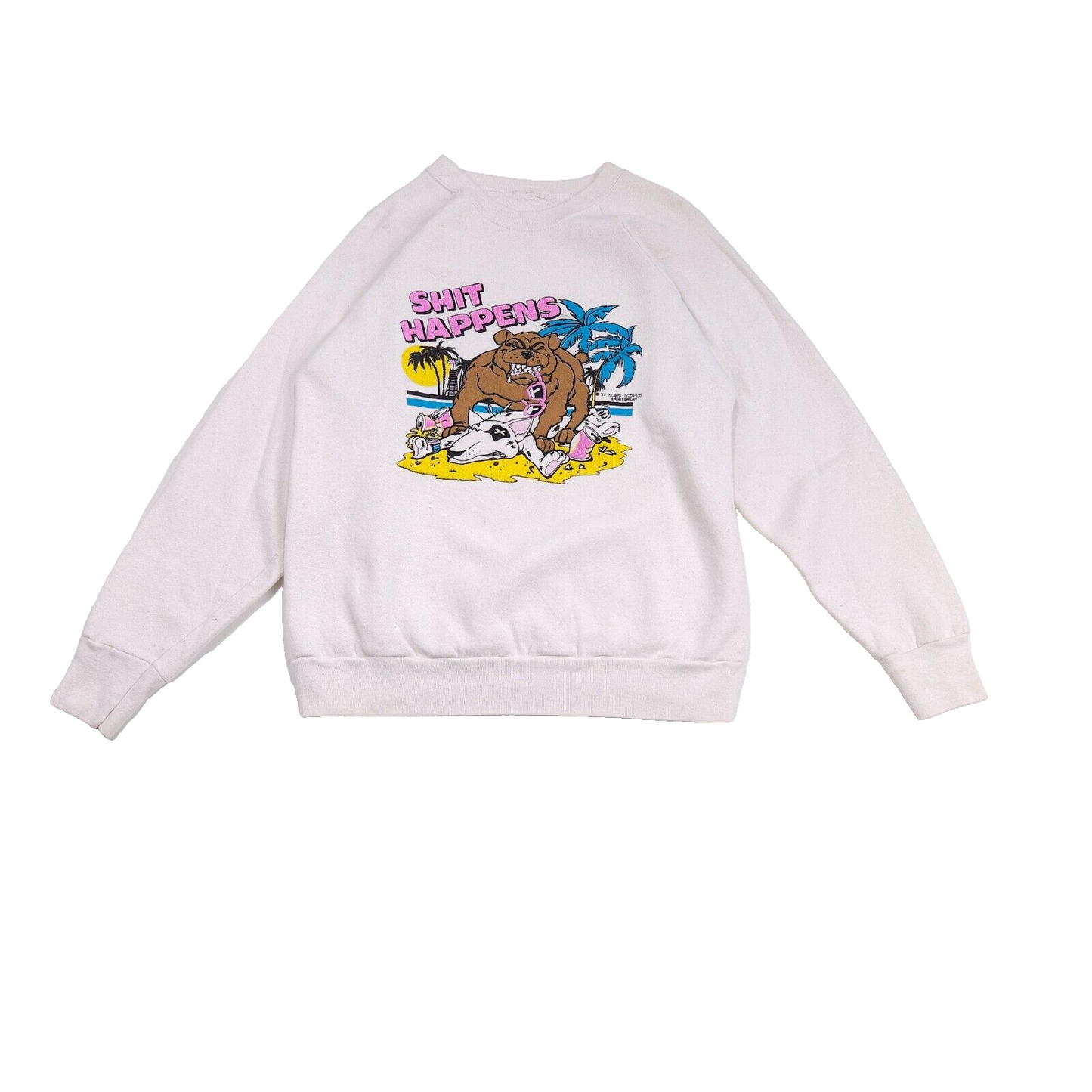 Spuds MacKenzie Sweatshirt Shit Happens L