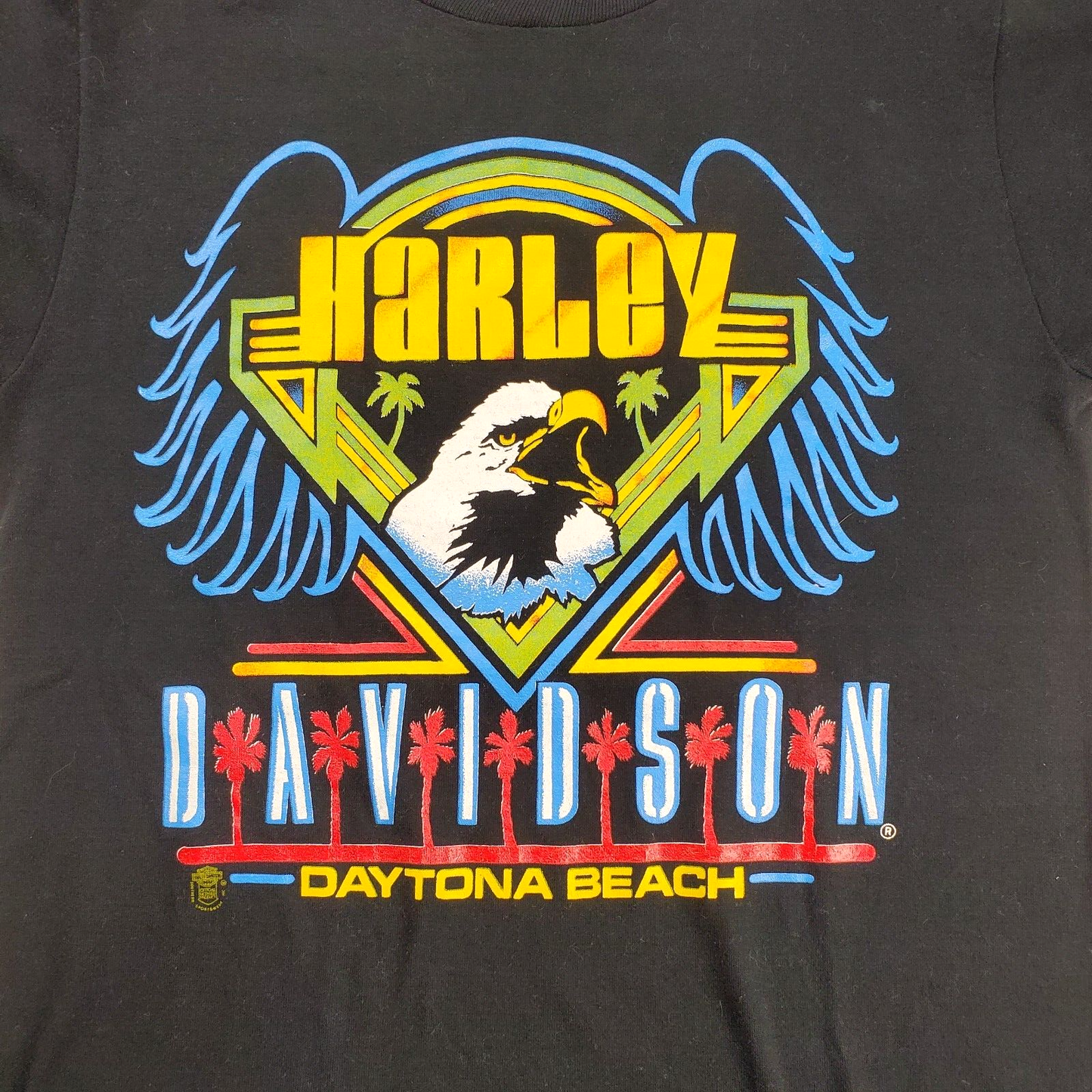 Harley Davidson Shirt 80s Eagle Robison Wings S