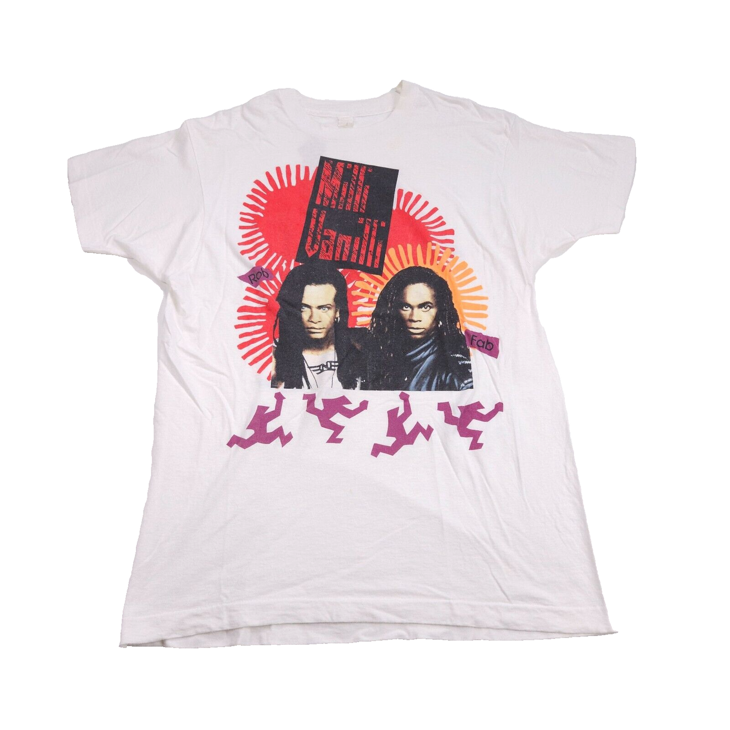 Milli Vanilli Rob Fab Tour Shirt 90s White XL