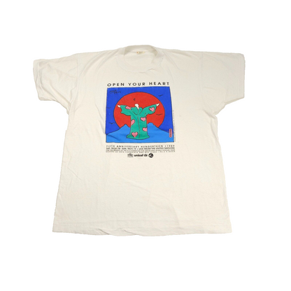 Peter Max Art T Shirt Open Your Heart 80s XL