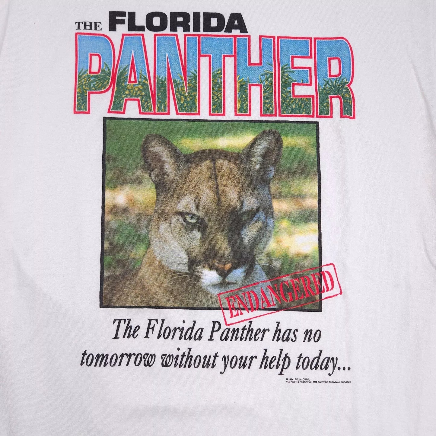 Florida Panther Endangered Shirt 90s