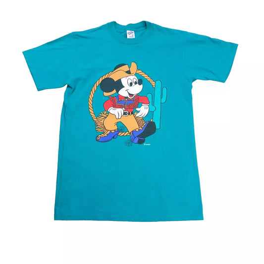 Mickey Mouse Shirt Cowboy 80s M