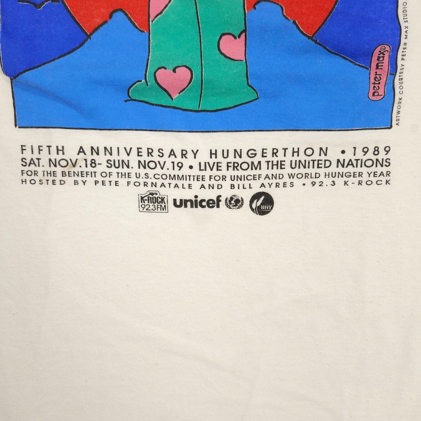 Peter Max Art T Shirt Open Your Heart 80s XL