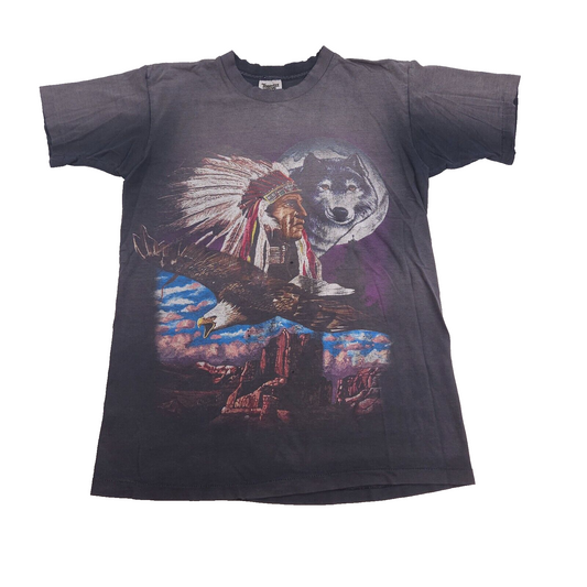 Laconia Biker Rally Shirt Eagle Indian Wolf M